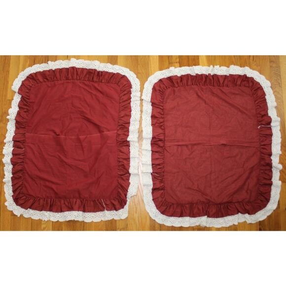 VTG 80s JCPenney Brown Floral Lace Comforter Dust Ruffle Shams 4 PC Set Queen - Picture 14 of 14